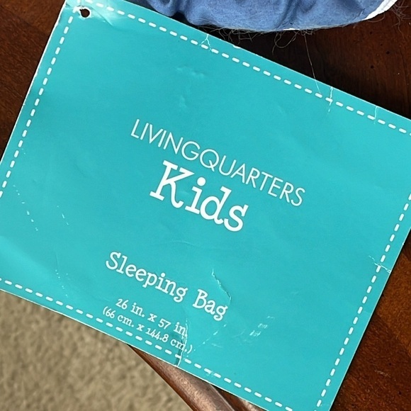 Brand New Living Quarters Kids Sleeping Bag Blue Sports Zippered Cotton Rollup - Picture 5 of 16